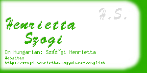 henrietta szogi business card